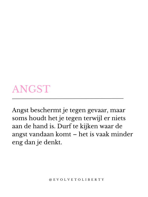 INSTAGRAM BERICHT AFWEERMECHANISMEN ANGST